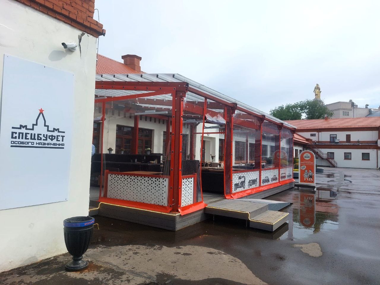 ПВХ шторы для летней террасы кафе в посёлке Колобово