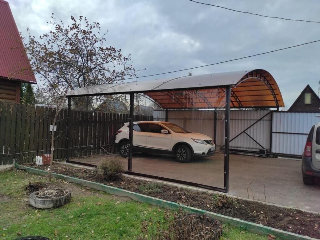 Прозрачные шторы ПВХ для навеса под автомобиль в посёлке Колобово